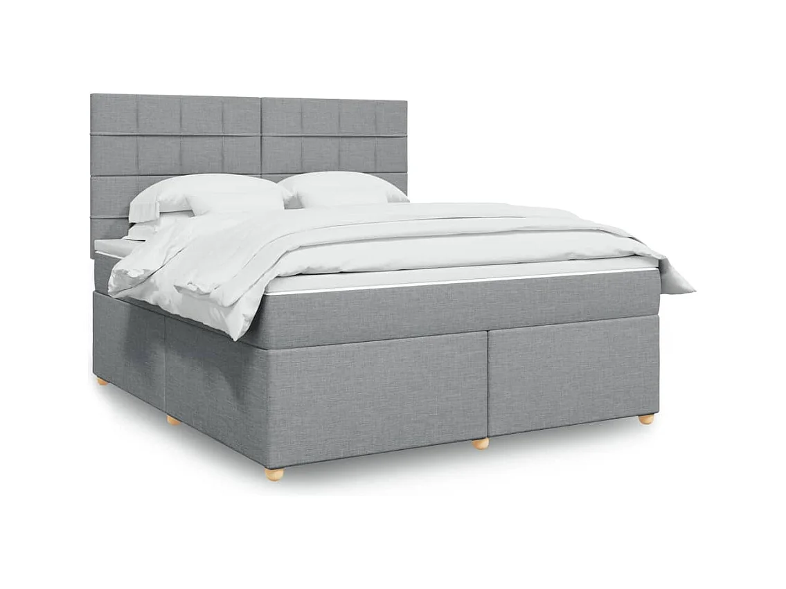 Sommier à lattes de lit avec matelas Gris clair 180x200cm Tissu