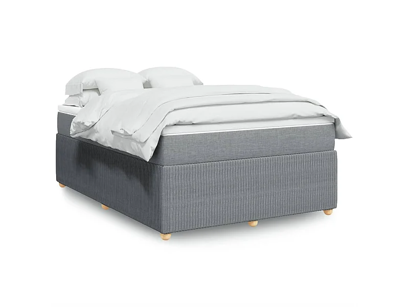 Sommier à lattes de lit avec matelas Gris clair 140x200cm Tissu