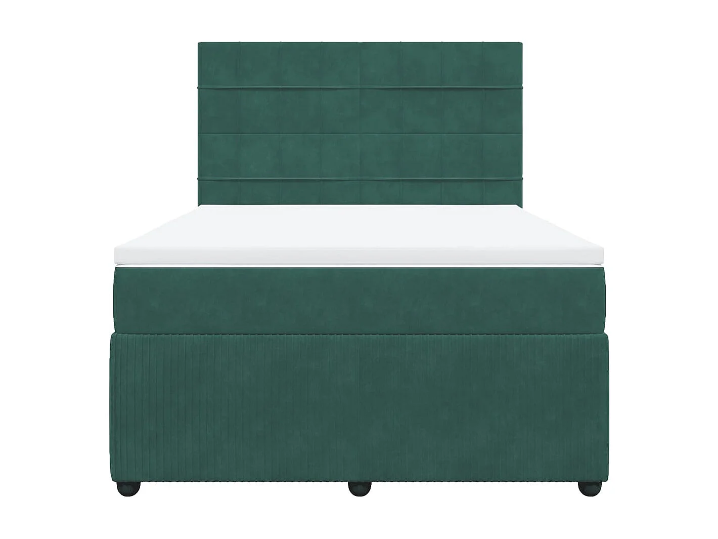 Cama box spring con colchón terciopelo verde oscuro 140x190 cm
