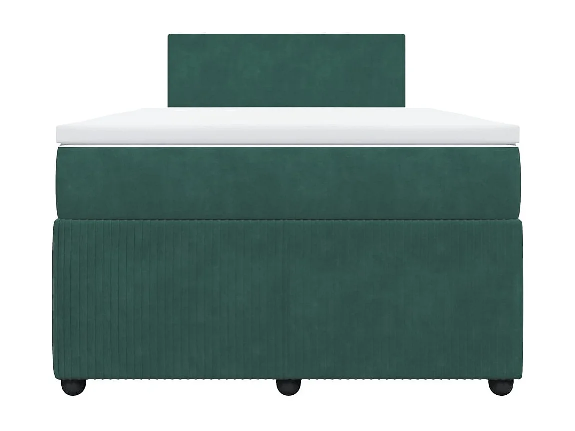 Sommier à lattes de lit et matelas Vert foncé 120x200cm Velours