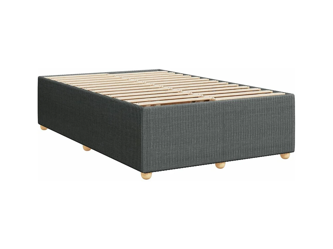 Cama boxspring com colchão 120x190 cm tecido cinzento-escuro
