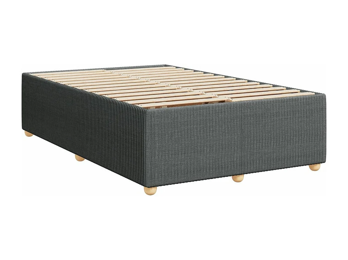 Sommier à lattes de lit avec matelas gris foncé 120x190cm tissu