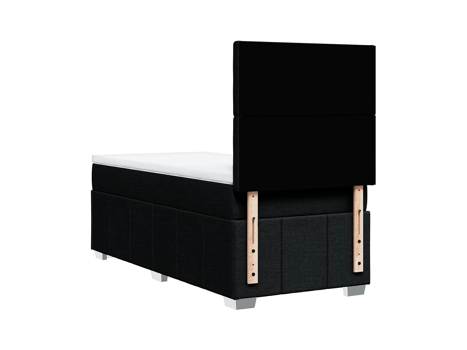 Sommier à lattes de lit avec matelas Noir 100x200 cm Tissu