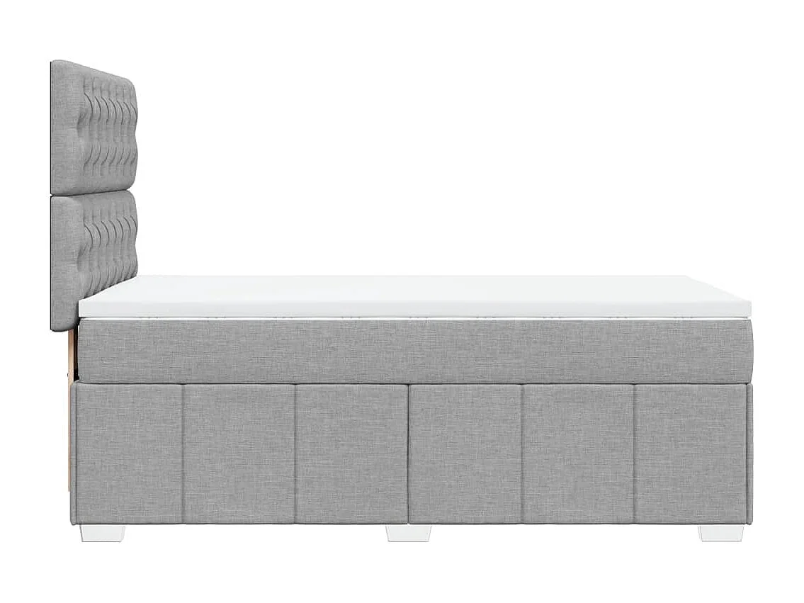 Sommier à lattes de lit avec matelas Gris clair 90x200 cm Tissu