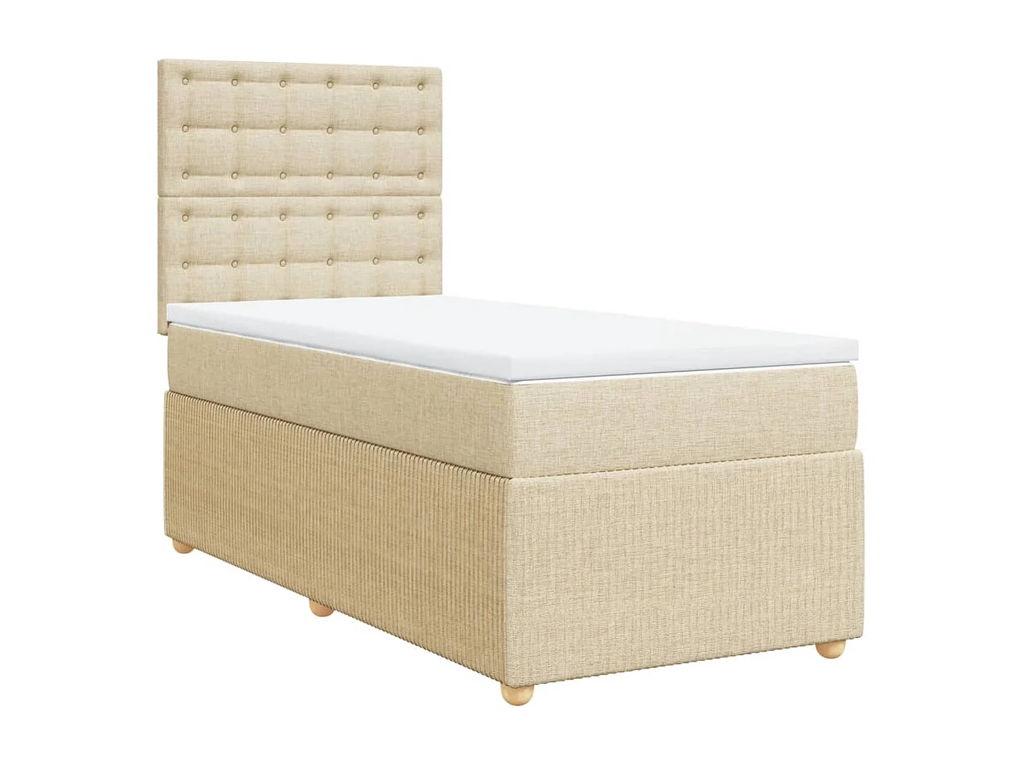 Sommier à lattes de lit avec matelas Crème 100x200 cm Tissu