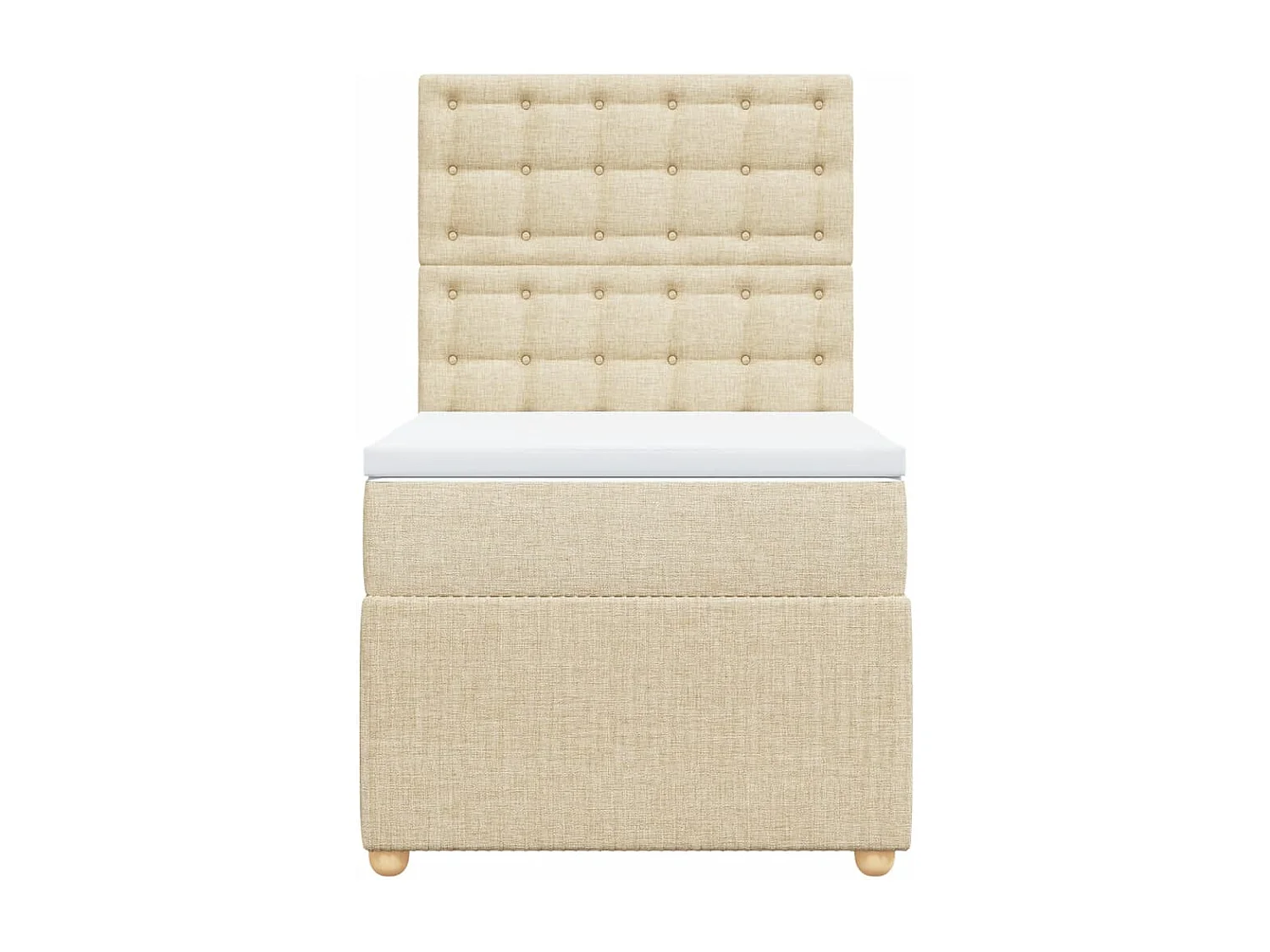 Sommier à lattes de lit avec matelas Crème 100x200 cm Tissu