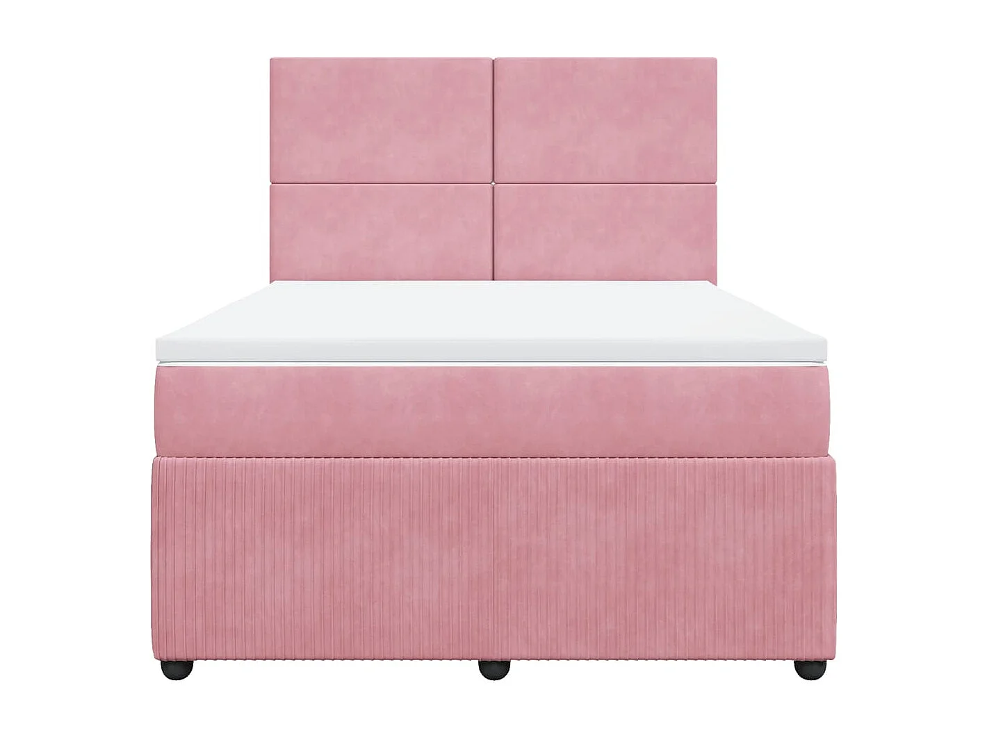 Cama com molas/colchão 160x200 cm veludo rosa