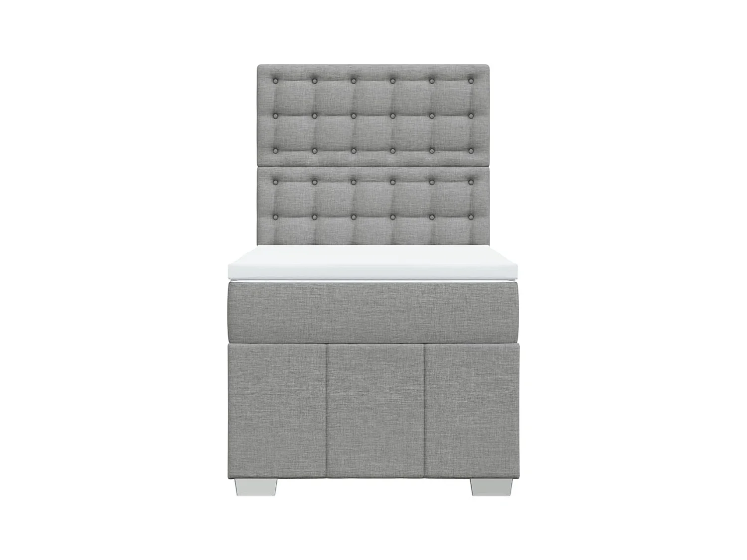 Sommier à lattes de lit avec matelas gris clair 80x200 cm tissu