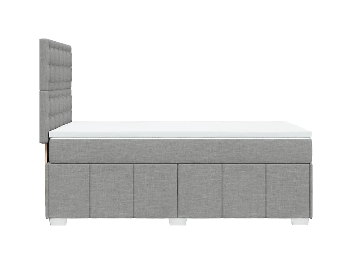 Sommier à lattes de lit avec matelas gris clair 80x200 cm tissu