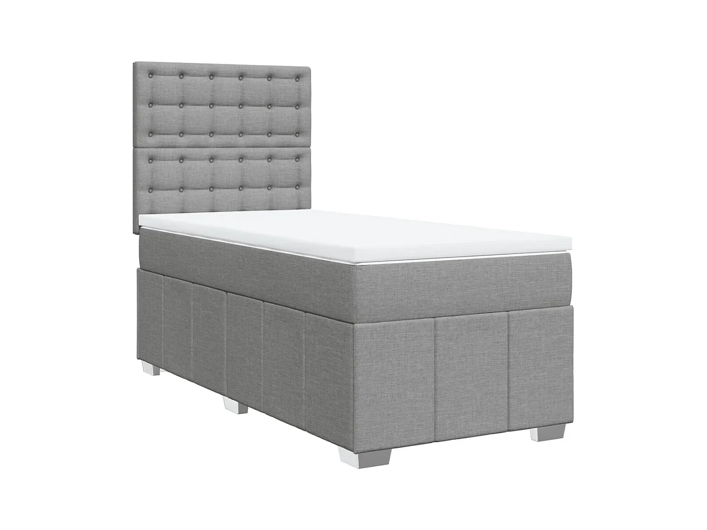 Sommier à lattes de lit avec matelas gris clair 80x200 cm tissu