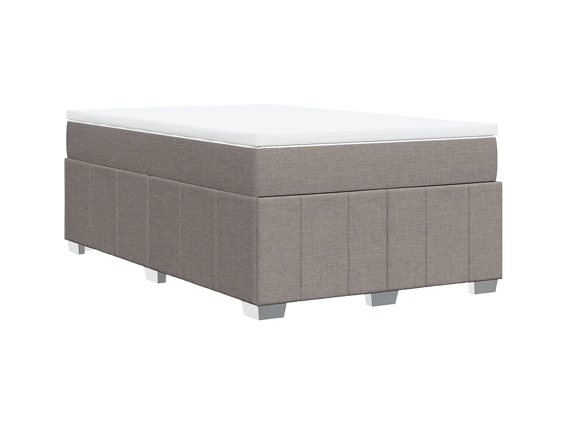 Cama boxspring c/ colchão 120x190cm tecido castanho-acinzentado