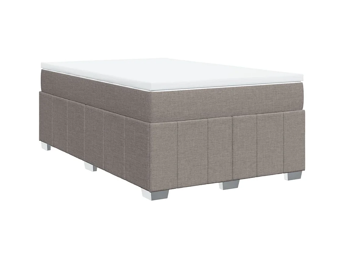 Cama boxspring c/ colchão 120x190cm tecido castanho-acinzentado