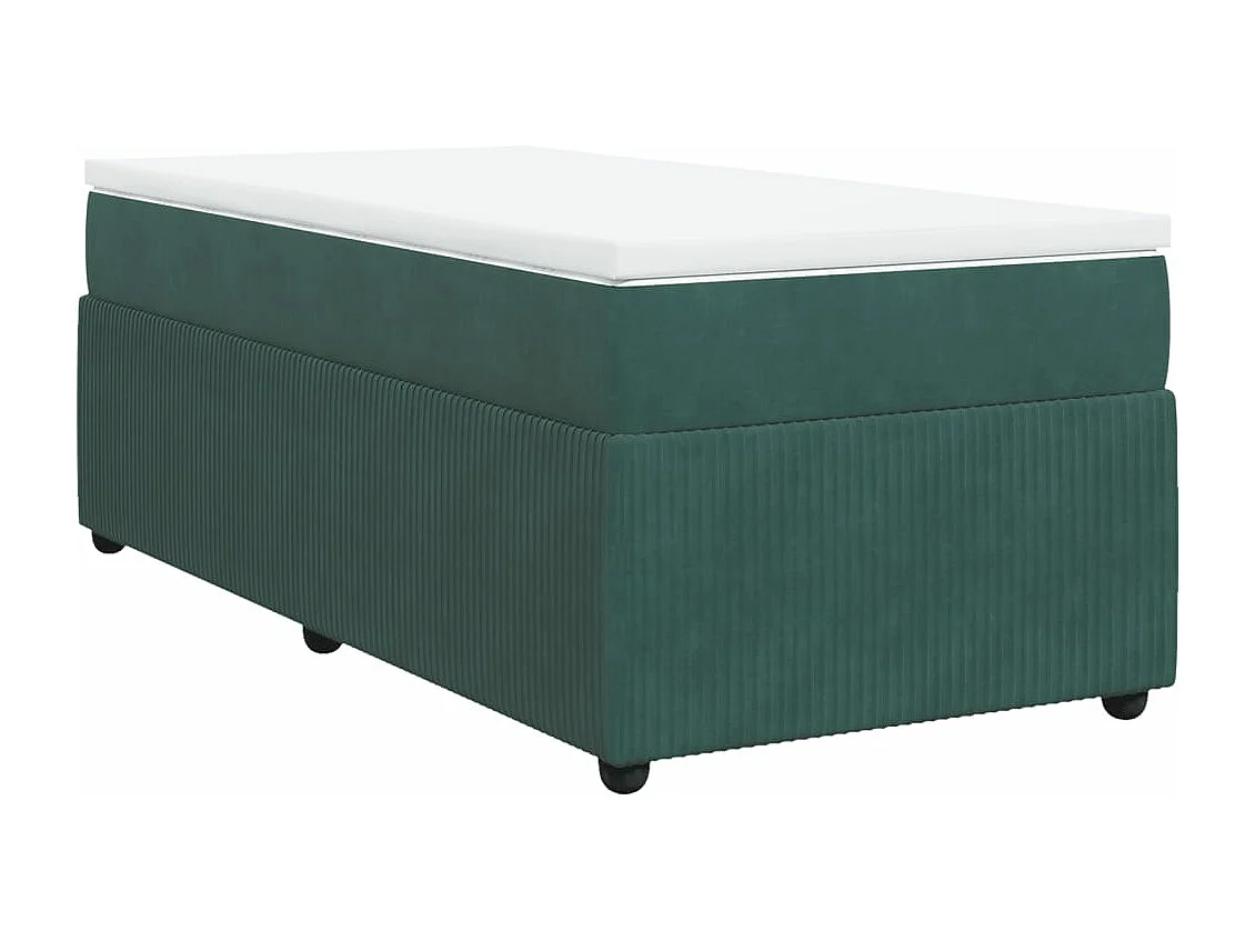 Sommier à lattes de lit avec matelas Vert foncé 90x190 cm