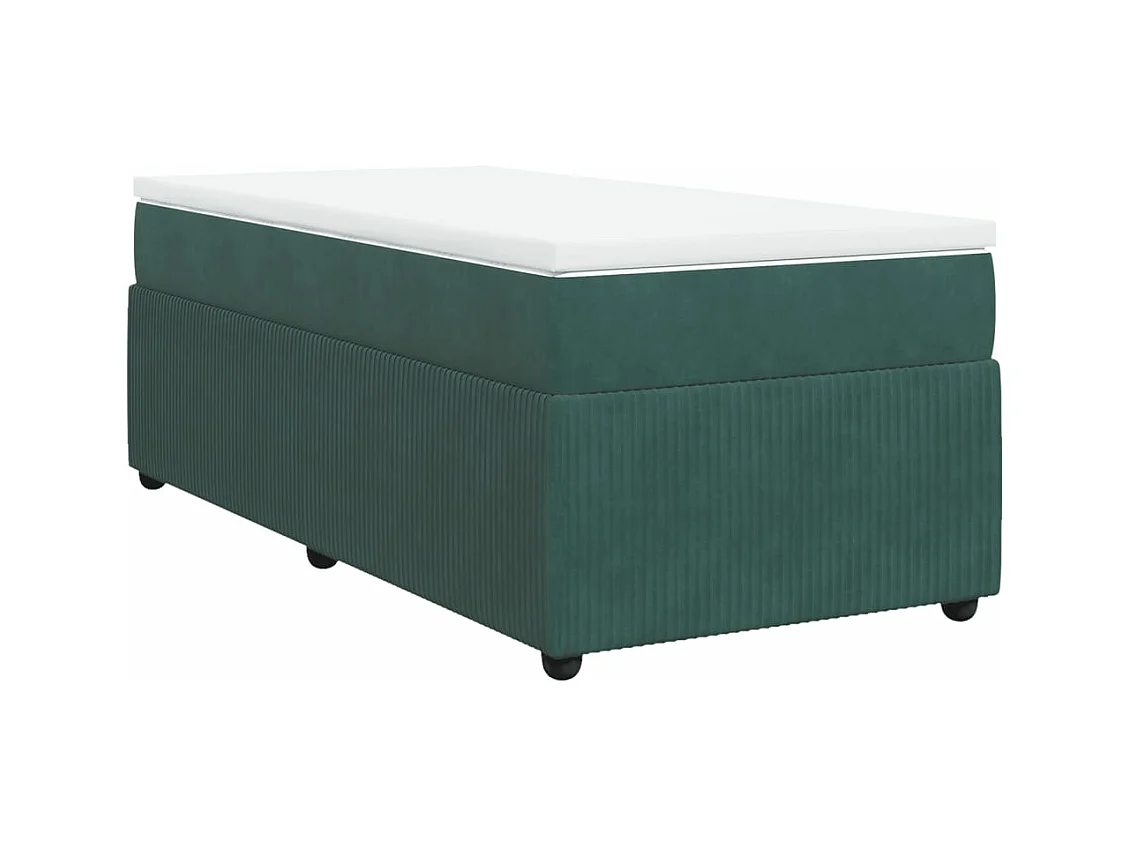 Sommier à lattes de lit avec matelas Vert foncé 90x190 cm