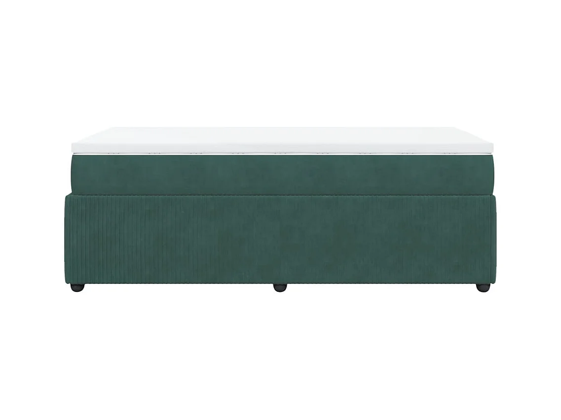 Sommier à lattes de lit avec matelas Vert foncé 90x190 cm