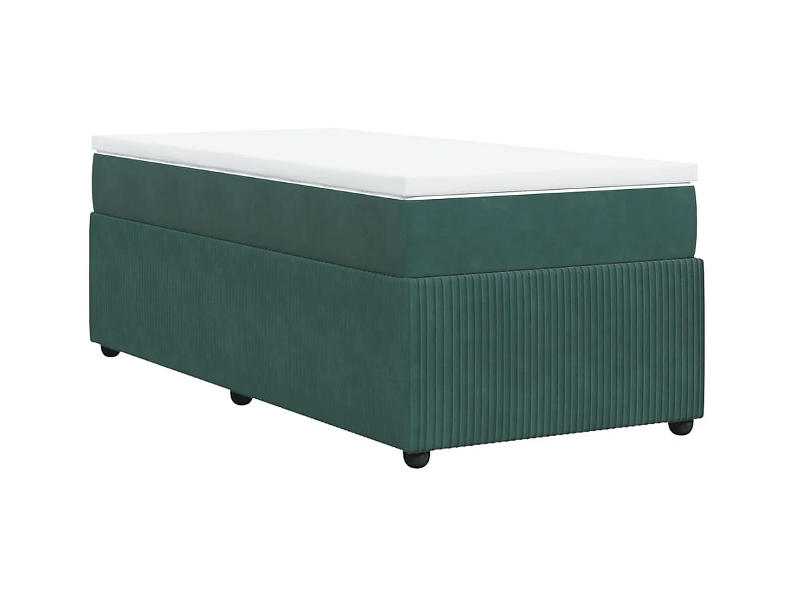 Sommier à lattes de lit avec matelas Vert foncé 90x190 cm