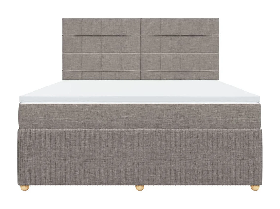 Cama com molas/colchão 180x200 cm tecido castanho-acinzentado