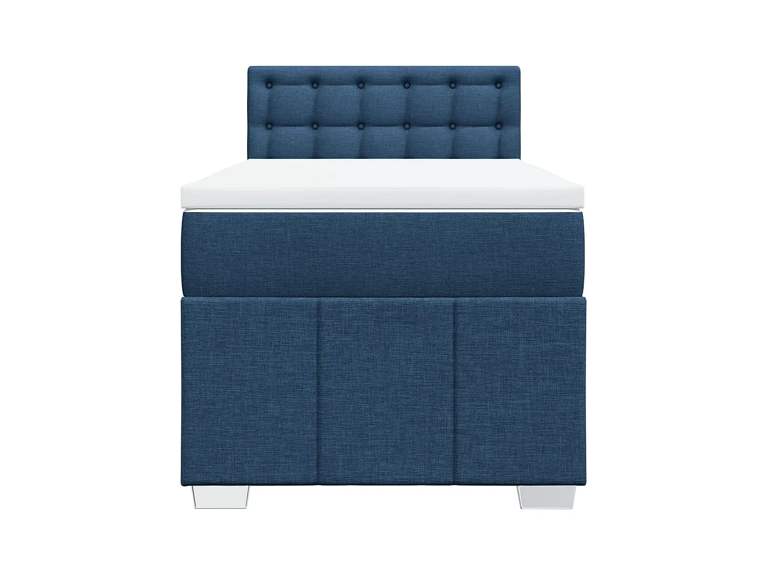 Cama com molas/colchão 90x200 cm tecido azul