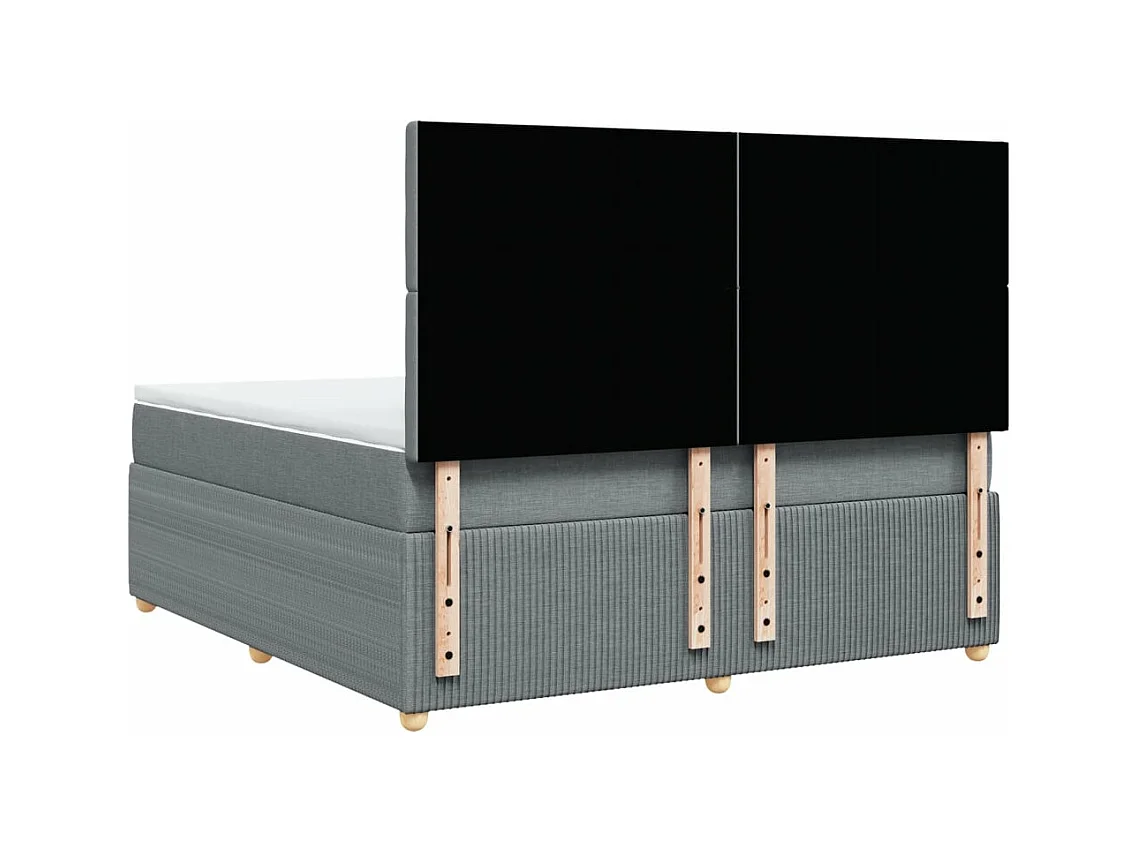 Sommier à lattes de lit avec matelas Gris clair 180x200cm Tissu