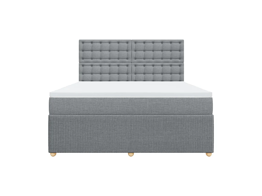 Sommier à lattes de lit avec matelas Gris clair 180x200cm Tissu