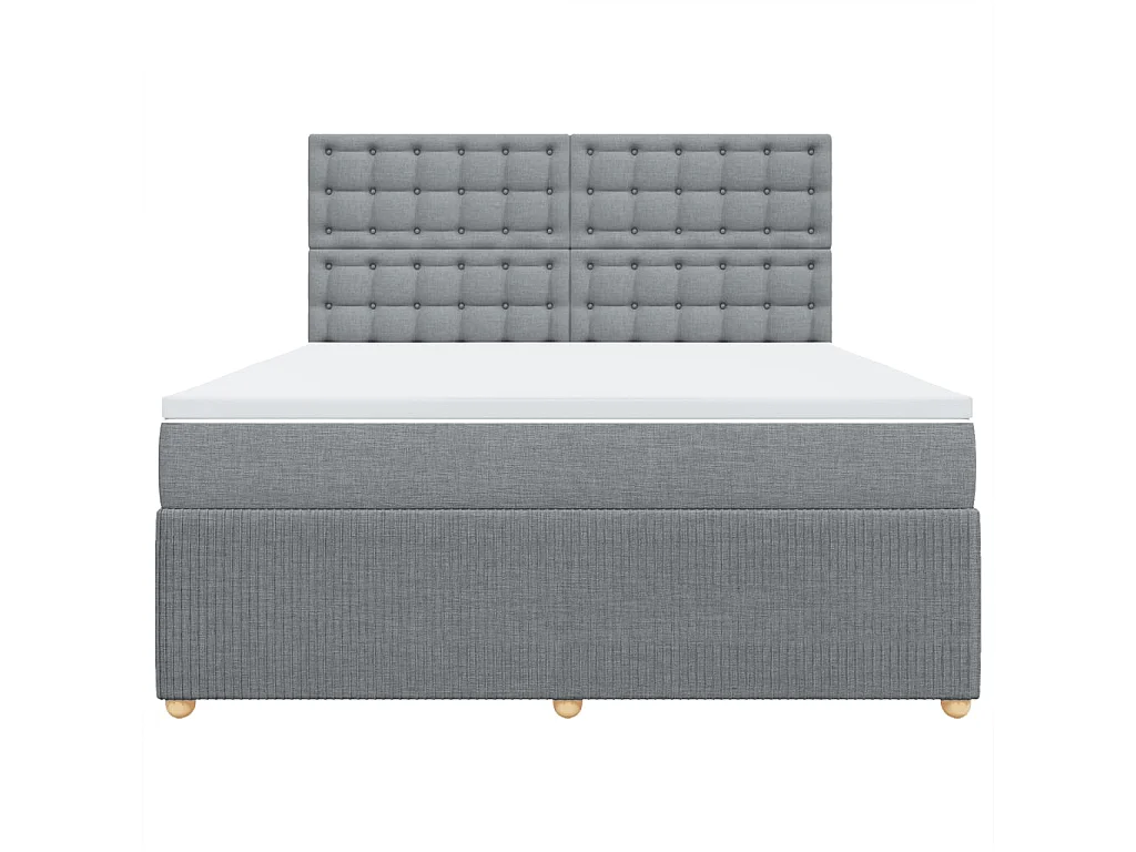 Sommier à lattes de lit avec matelas Gris clair 180x200cm Tissu