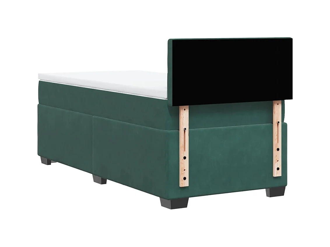 Sommier à lattes de lit avec matelas Vert foncé 90x200 cm