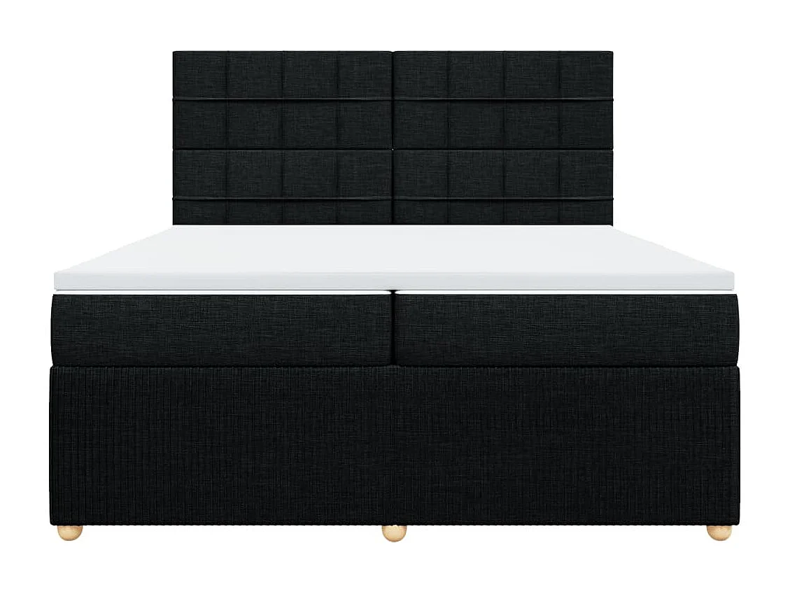 Boxspring met matras stof zwart 200x200 cm