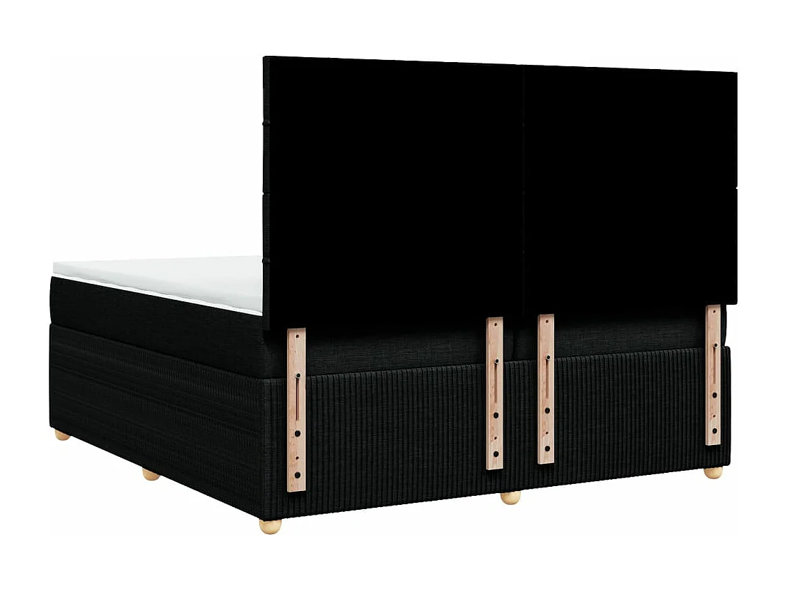 Cama box spring con colchón tela negro 200x200 cm