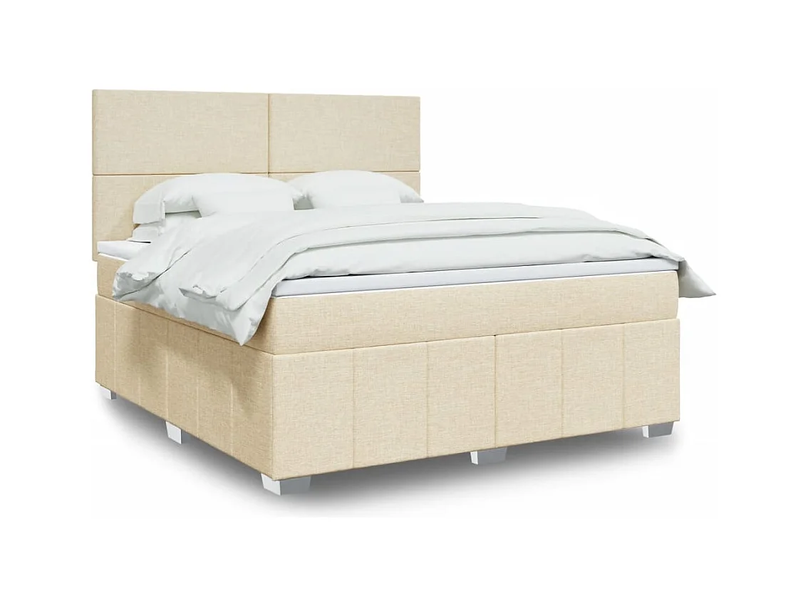 Cama com molas/colchão 180x200 cm tecido cor creme