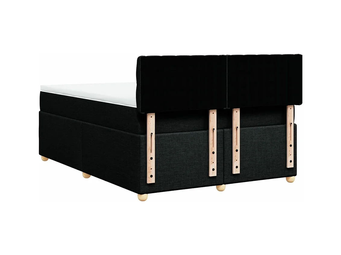 Sommier à lattes de lit avec matelas Noir 140x200 cm Tissu