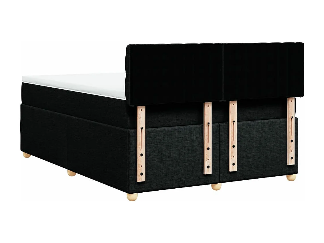 Sommier à lattes de lit avec matelas Noir 140x200 cm Tissu