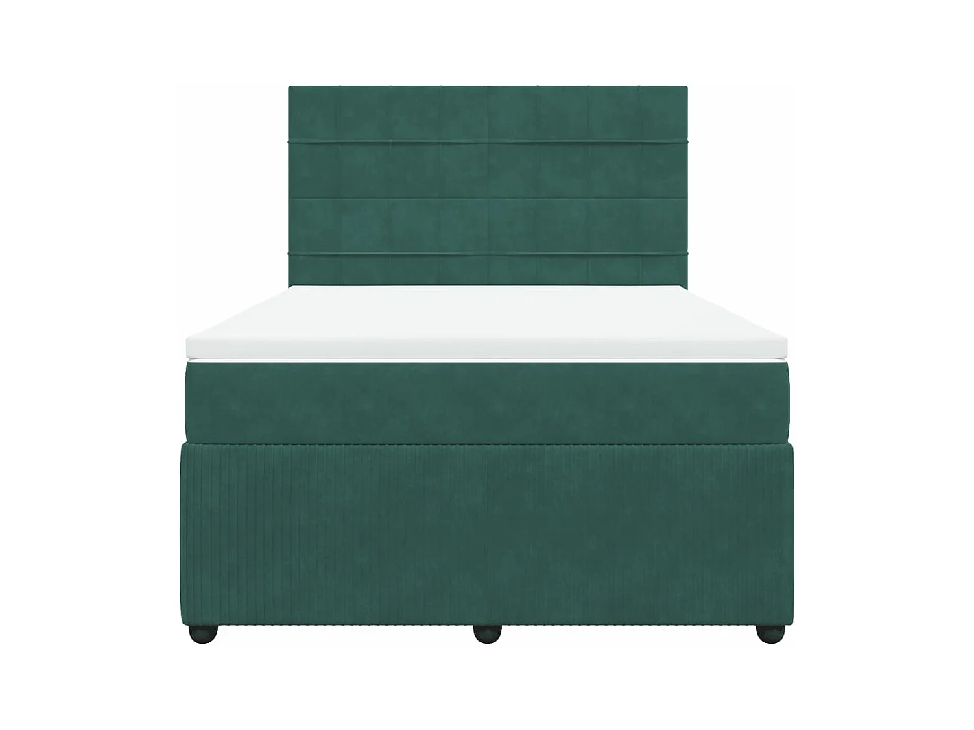 Sommier à lattes de lit et matelas Vert foncé 160x200cm Velours