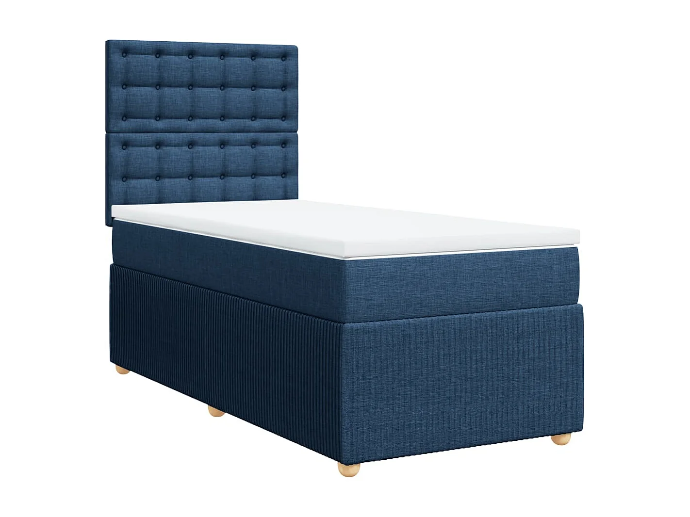 Boxspring met matras stof blauw 80x200 cm