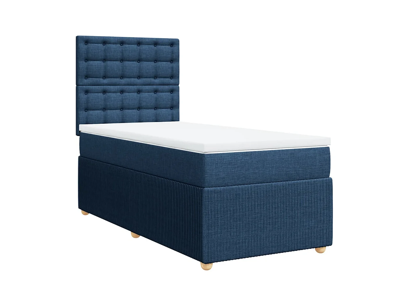 Cama com molas/colchão 80x200 cm tecido azul