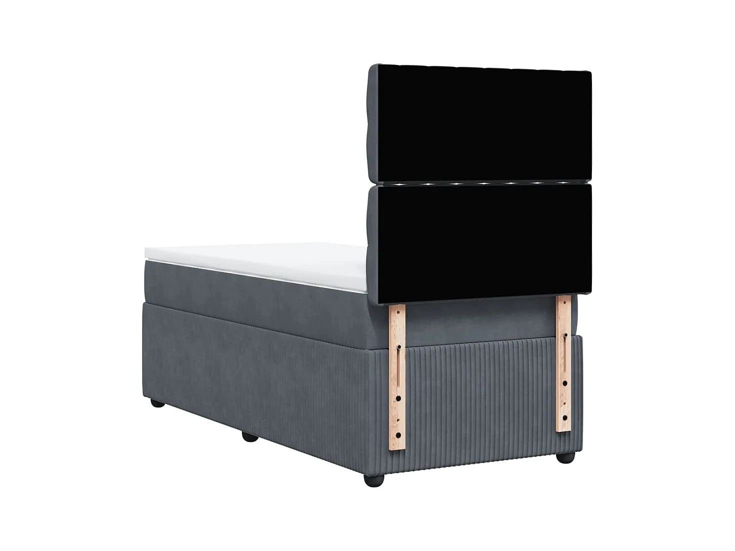 Cama com molas/colchão 90x190 cm veludo cinza-escuro