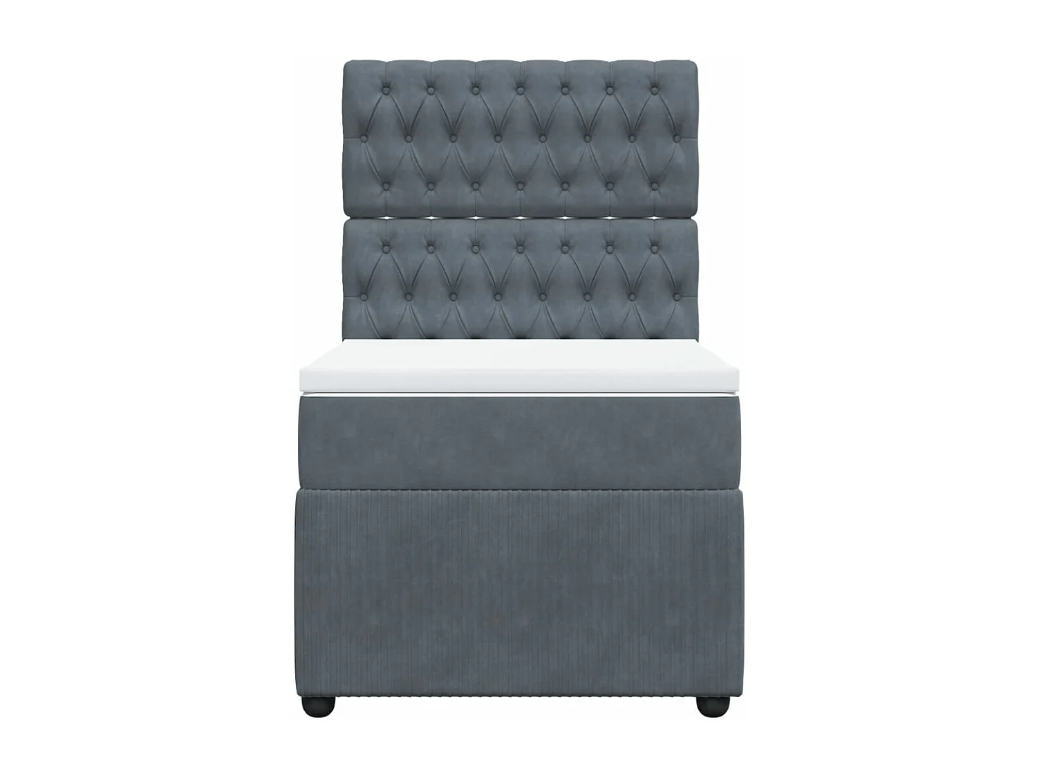 Boxspring met matras fluweel donkergrijs 90x190 cm