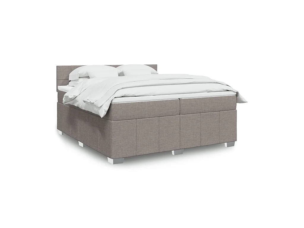 Boxspring met matras stof taupe 200x200 cm