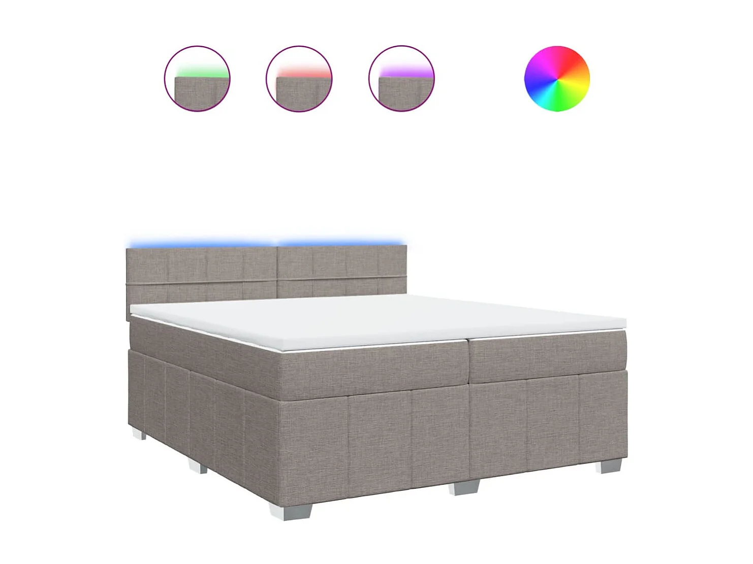 Sommier à lattes de lit avec matelas Taupe 200x200 cm Tissu