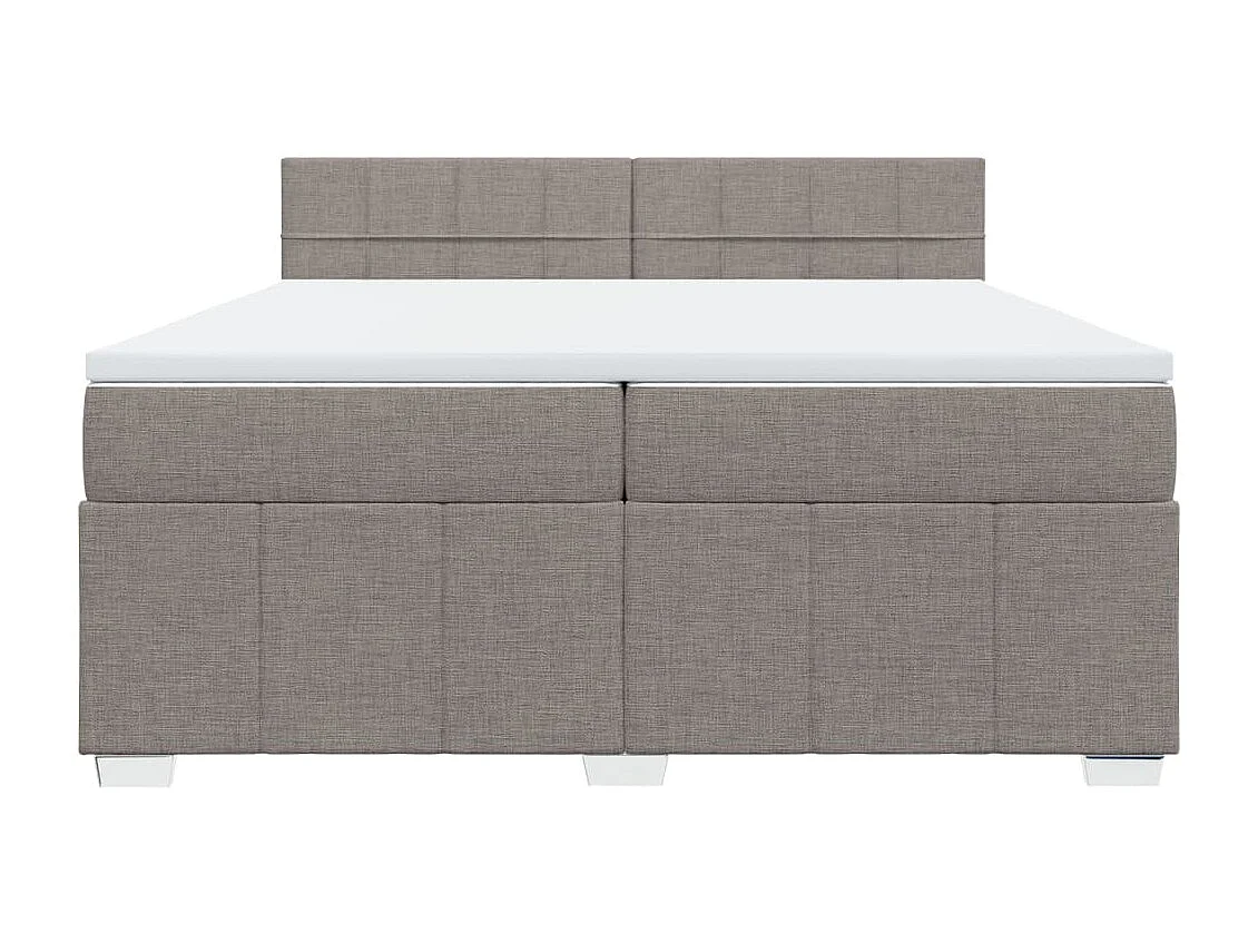 Sommier à lattes de lit avec matelas Taupe 200x200 cm Tissu