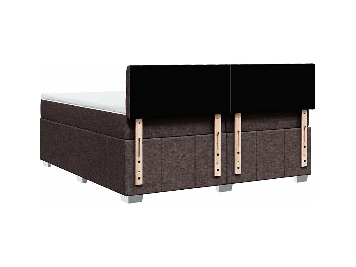 Boxspring met matras stof donkerbruin 200x200 cm