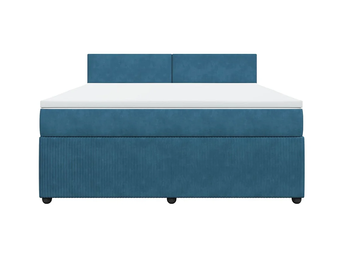 Cama com molas/colchão 180x200 cm veludo azul