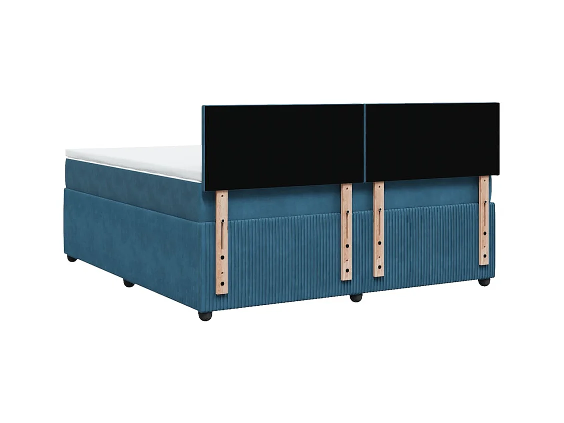 Cama com molas/colchão 180x200 cm veludo azul