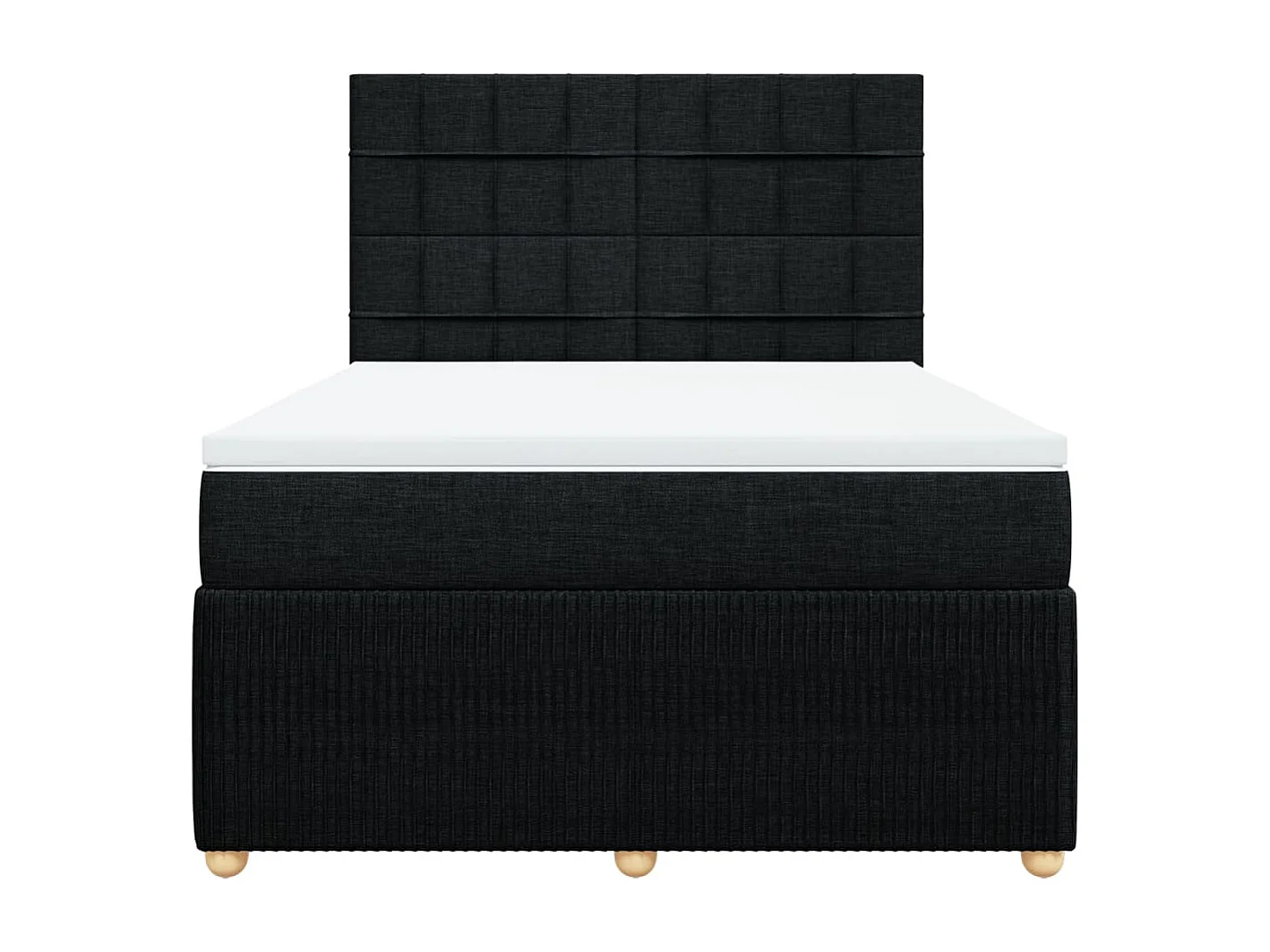 Cama com molas/colchão 140x190 cm tecido preto