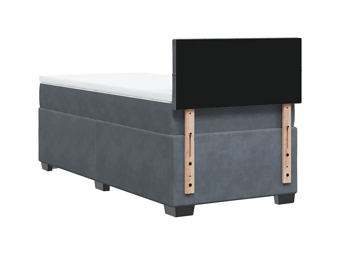 Sommier à lattes de lit et matelas Gris foncé 90x200 cm Velours