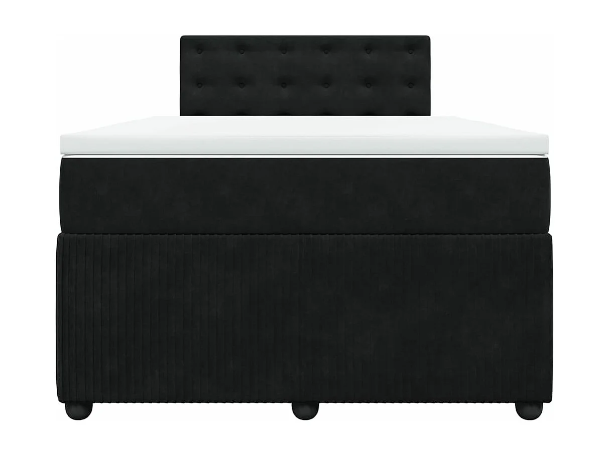 Boxspring met matras fluweel zwart 120x190 cm