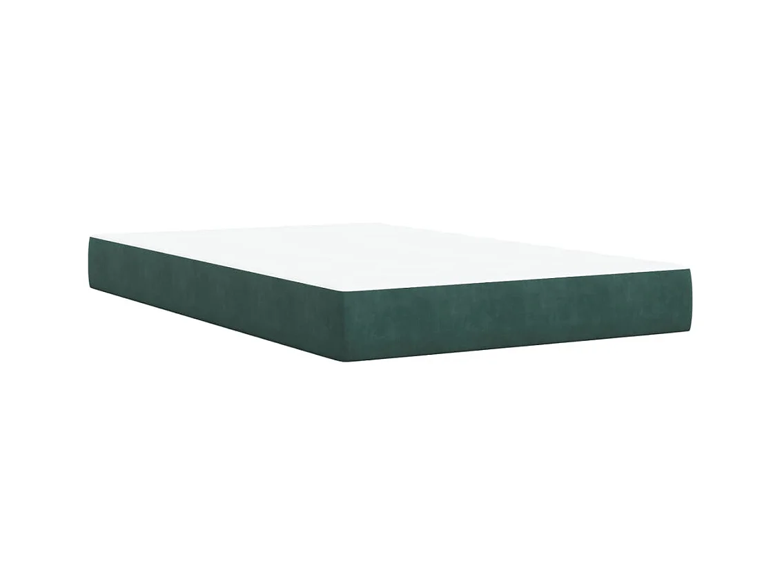Cama boxspring com colchão 120x190 cm veludo verde-escuro