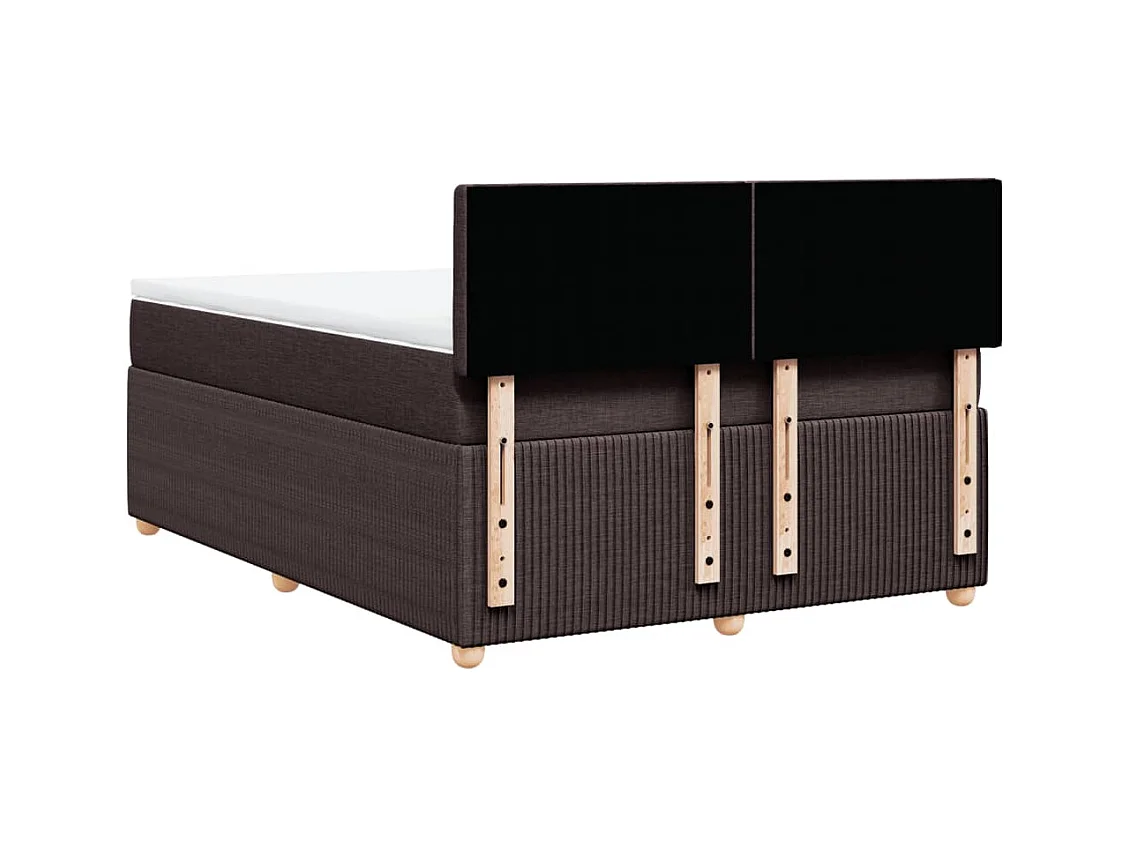 Sommier à lattes de lit avec matelas Marron foncé 140x190 cm