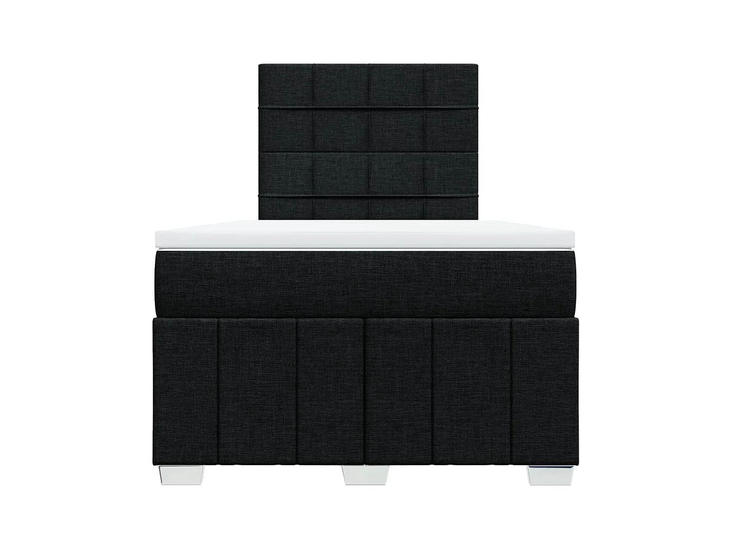 Sommier à lattes de lit avec matelas noir 120x190 cm tissu