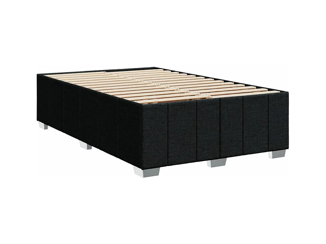 Sommier à lattes de lit avec matelas Noir 120x200 cm Tissu