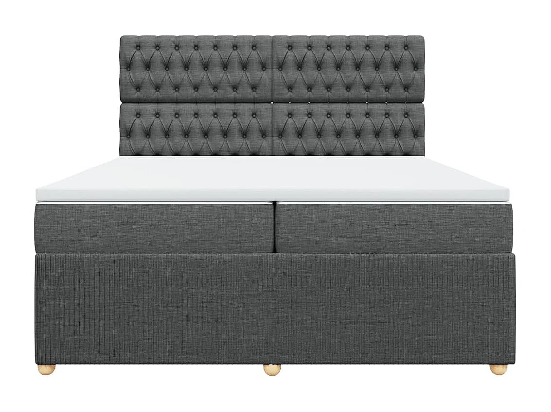 Boxspring met matras stof donkergrijs 200x200 cm